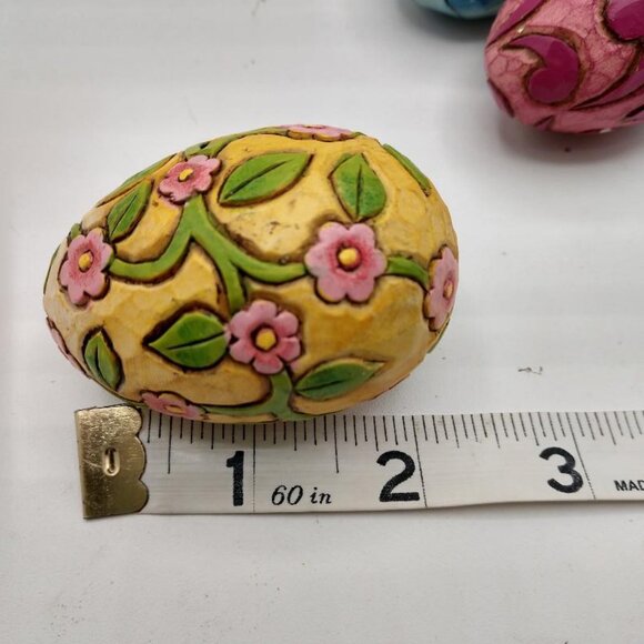 Colorful Three (3) Jim Shore Easter Eggs - Picture 3 of 4